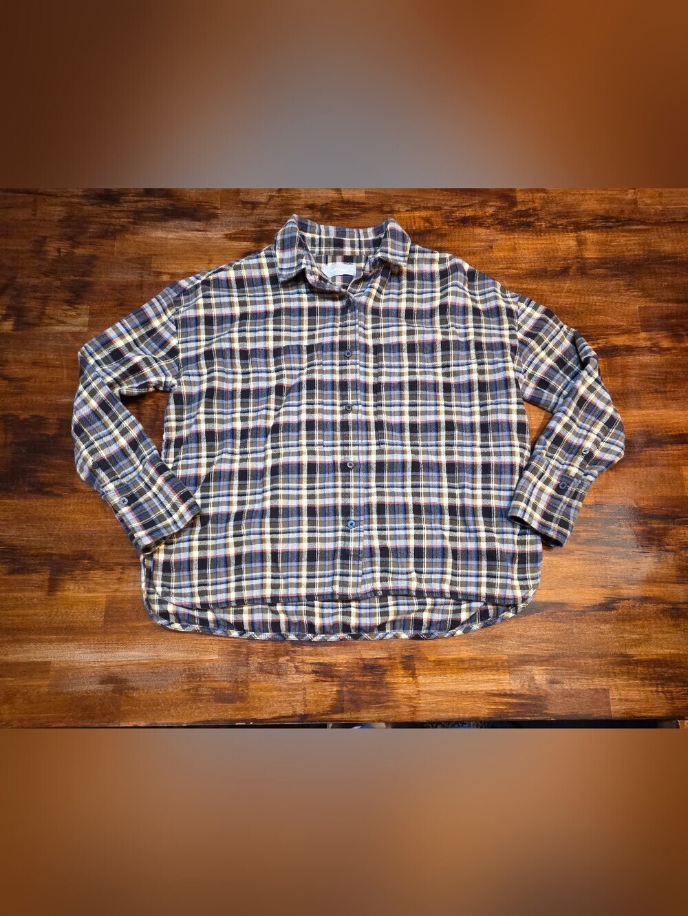 Everlane Boxy Plaid Flannel Shirt Women's Size XXSmall Oversized Top Gropcore